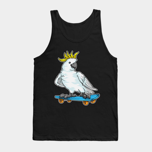 Parrot as Skater on Skateboard Tank Top by Markus Schnabel